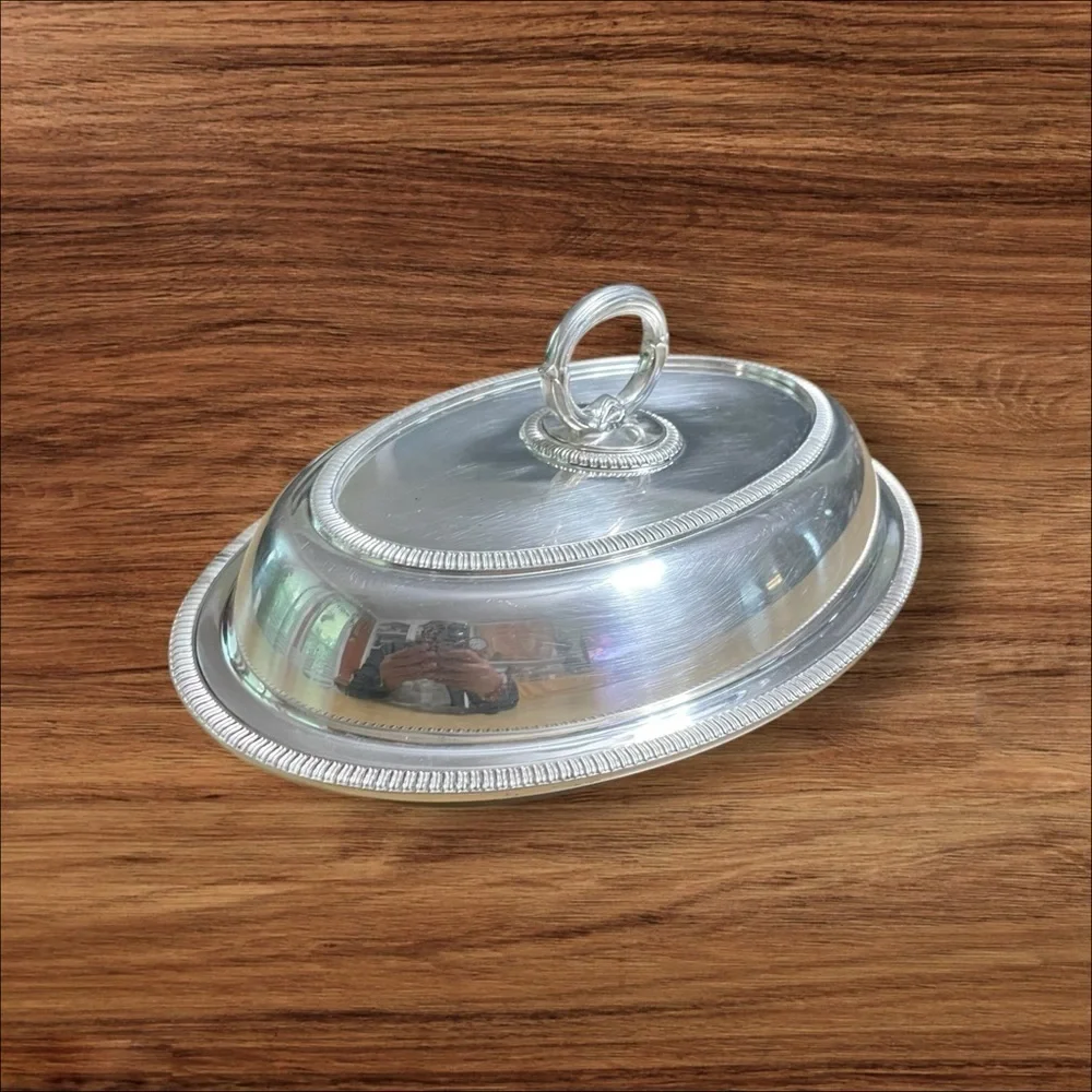Vintage EPNS Silver Plated Covered Serving Dish England Oval Buffet Server